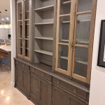 Built in cabinet, combination of distress painted and raw oak