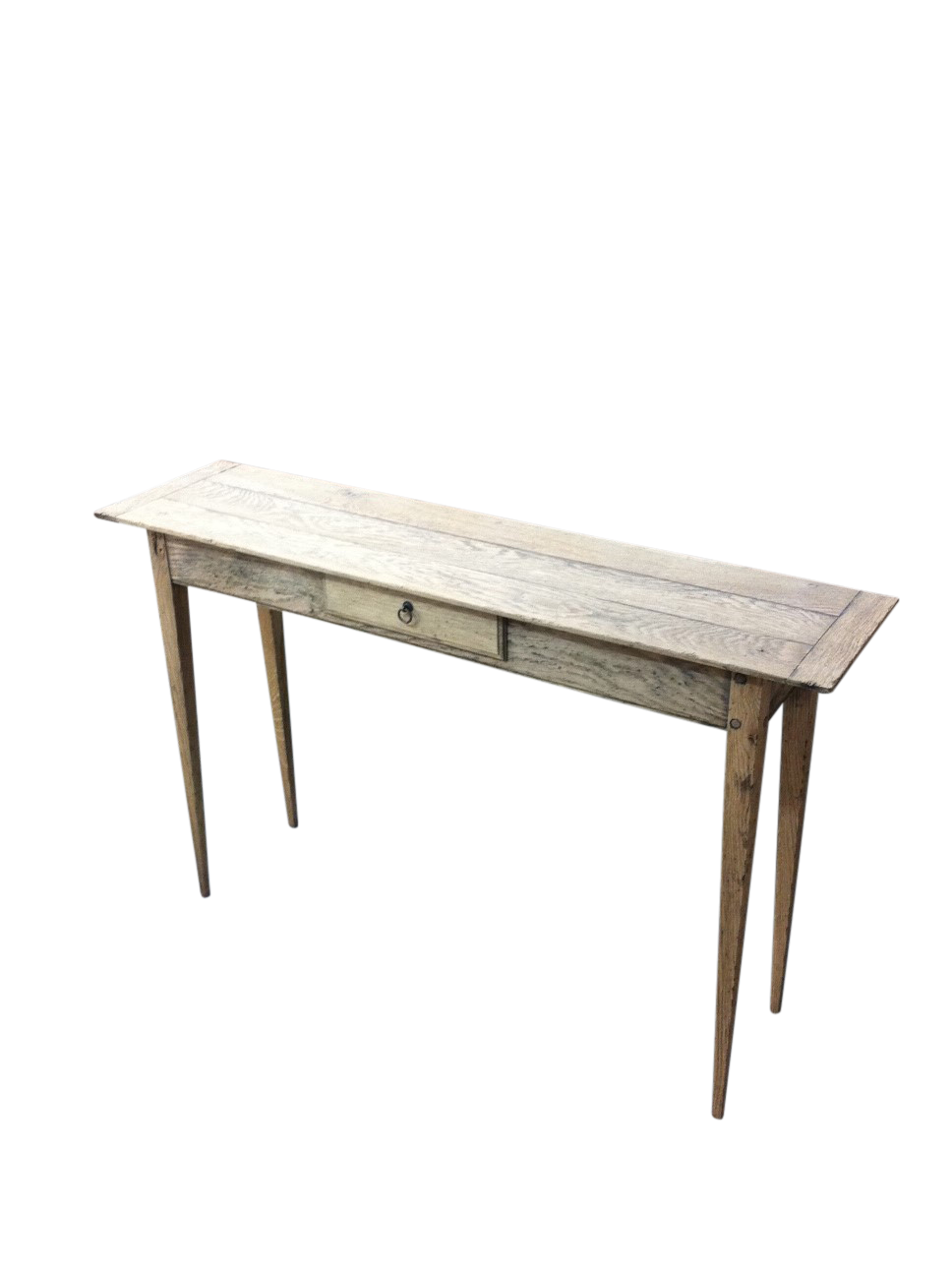Console - fine finish in natural oak Small Console with tapered legs, one drawer in a fine elegant style - Image 1
