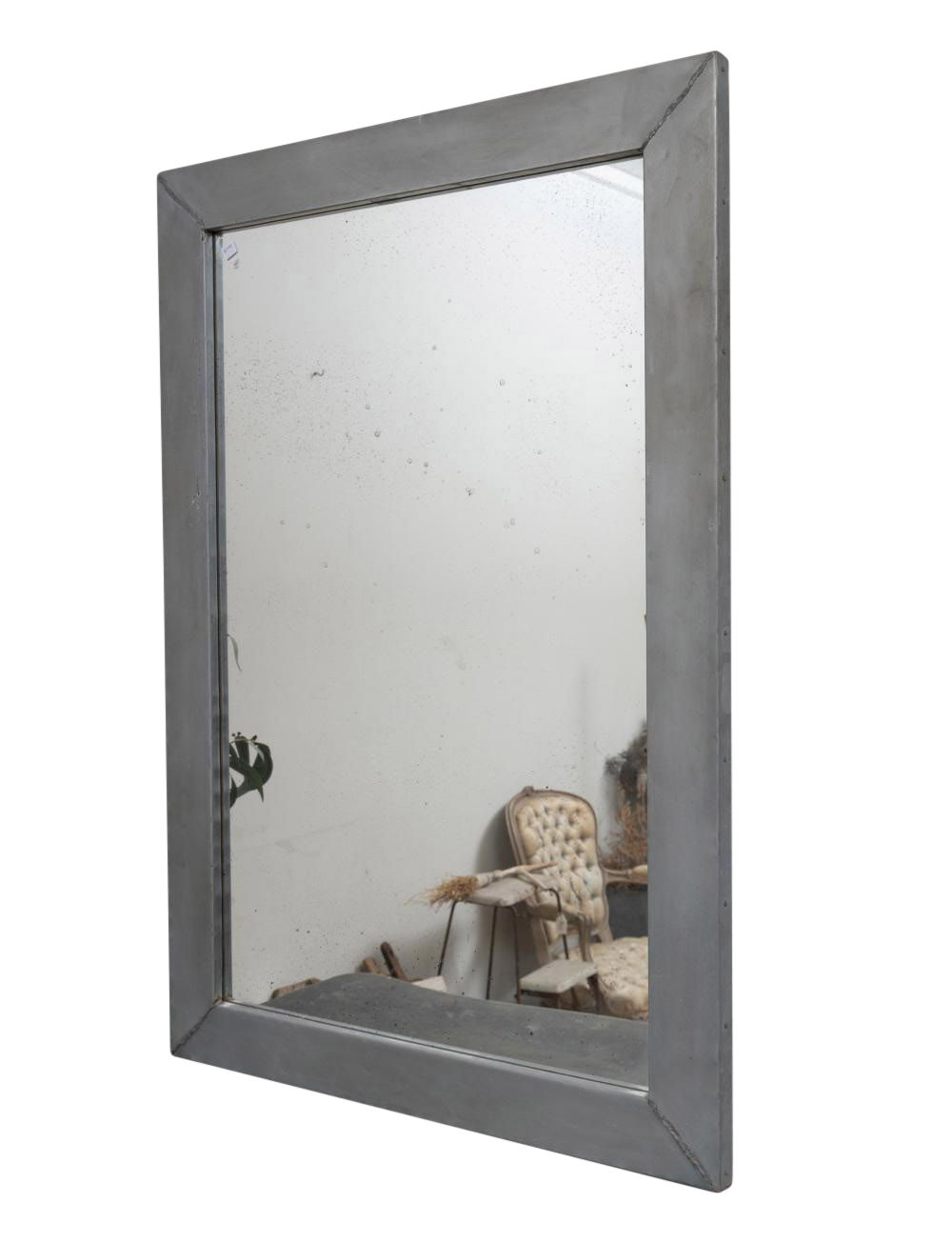 H0669-L409139469 New, but aged Zinc frame mirror - Image 1