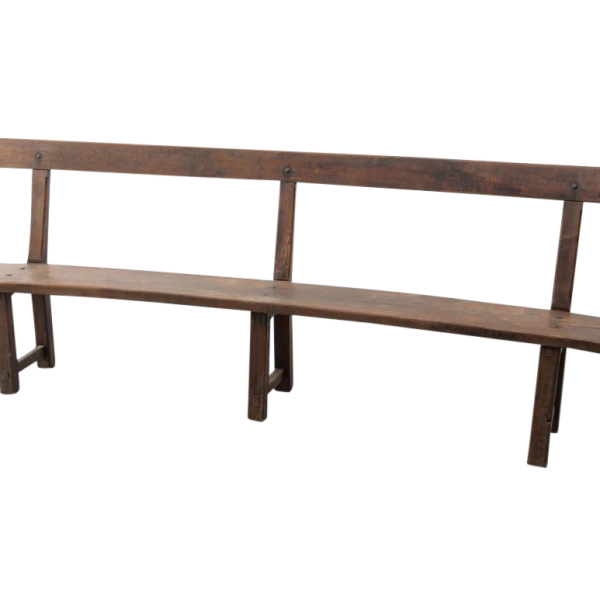 European 19th century curved back bench seat