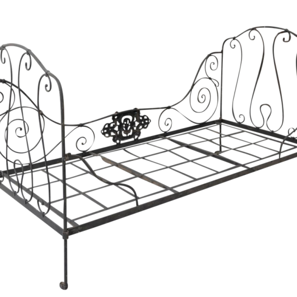 Campaign style French 19th century iron daybed