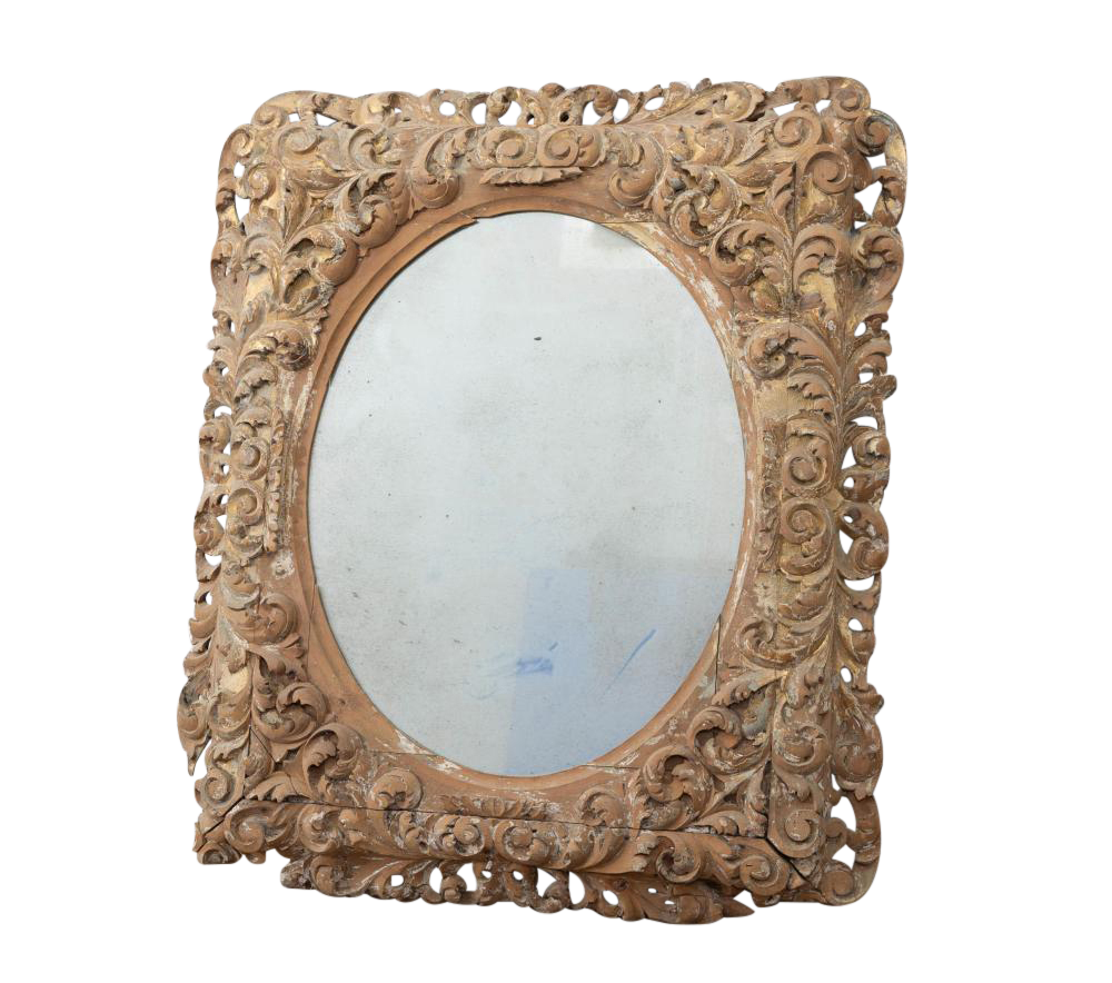 H0669-L409139997 Carved European 18th century mirror - Image 1