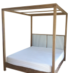 4 poster bed with straight square posts