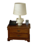 Low bedside cabinet with 2 drawers