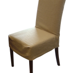 High back dining chair with short loose cover