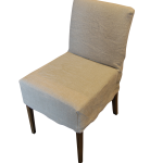 Low back dining chair with loose linen cover