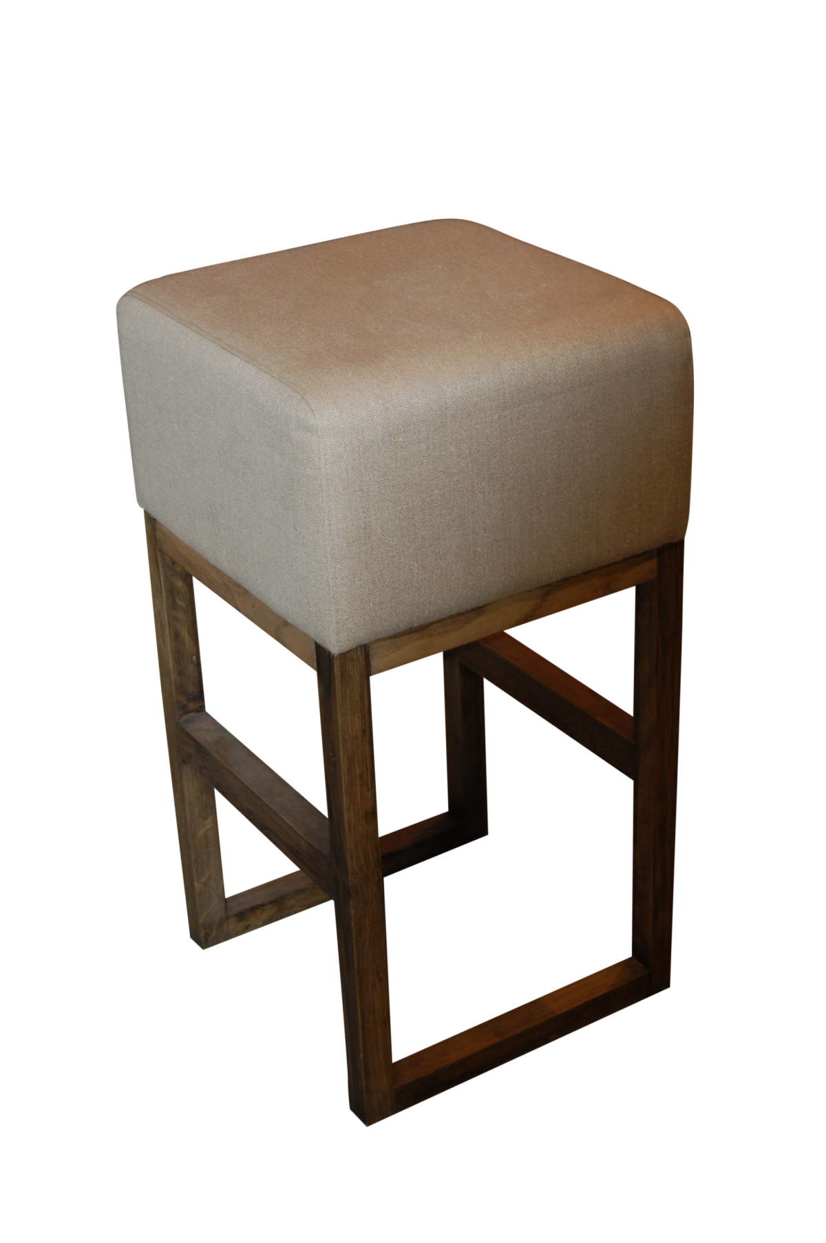 Leather square style stool - Image 2