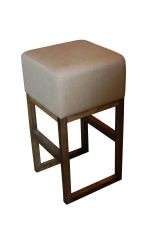 Leather square style stool - Image 2