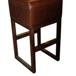 Leather square style stool