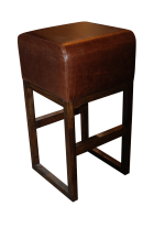 Leather square style stool
