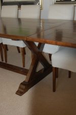 Cross leg table with feet, shown with a removable extension - Image 2