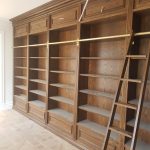 Oak Bookcase with Brass rail and ladder - Image 3