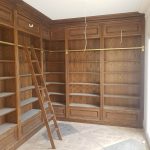 Oak Bookcase with Brass rail and ladder - Image 2