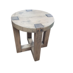 Rustic circular side table