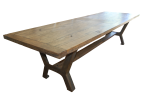 Iron base dining table
