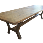 Iron base dining table