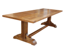 Square straight leg pedestal Table