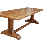Square straight leg pedestal Table