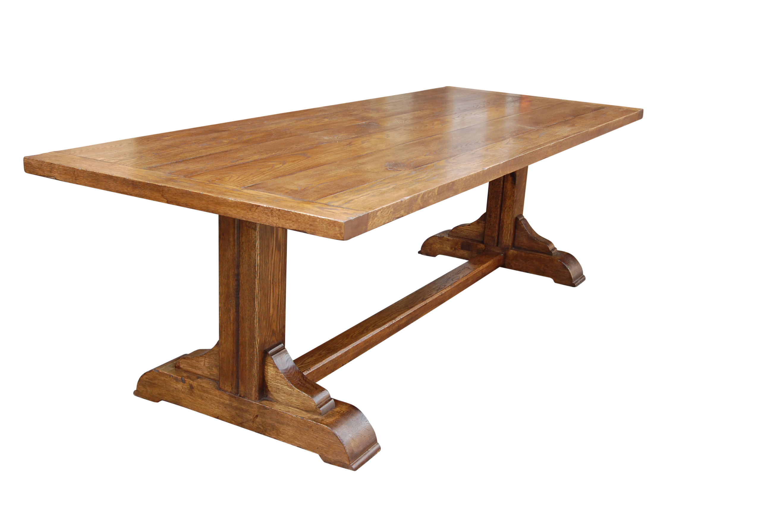 Table - Square pedestal leg with corbel Square straight leg pedestal Table - Image 1