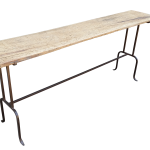 Console with aged iron base and rustic top